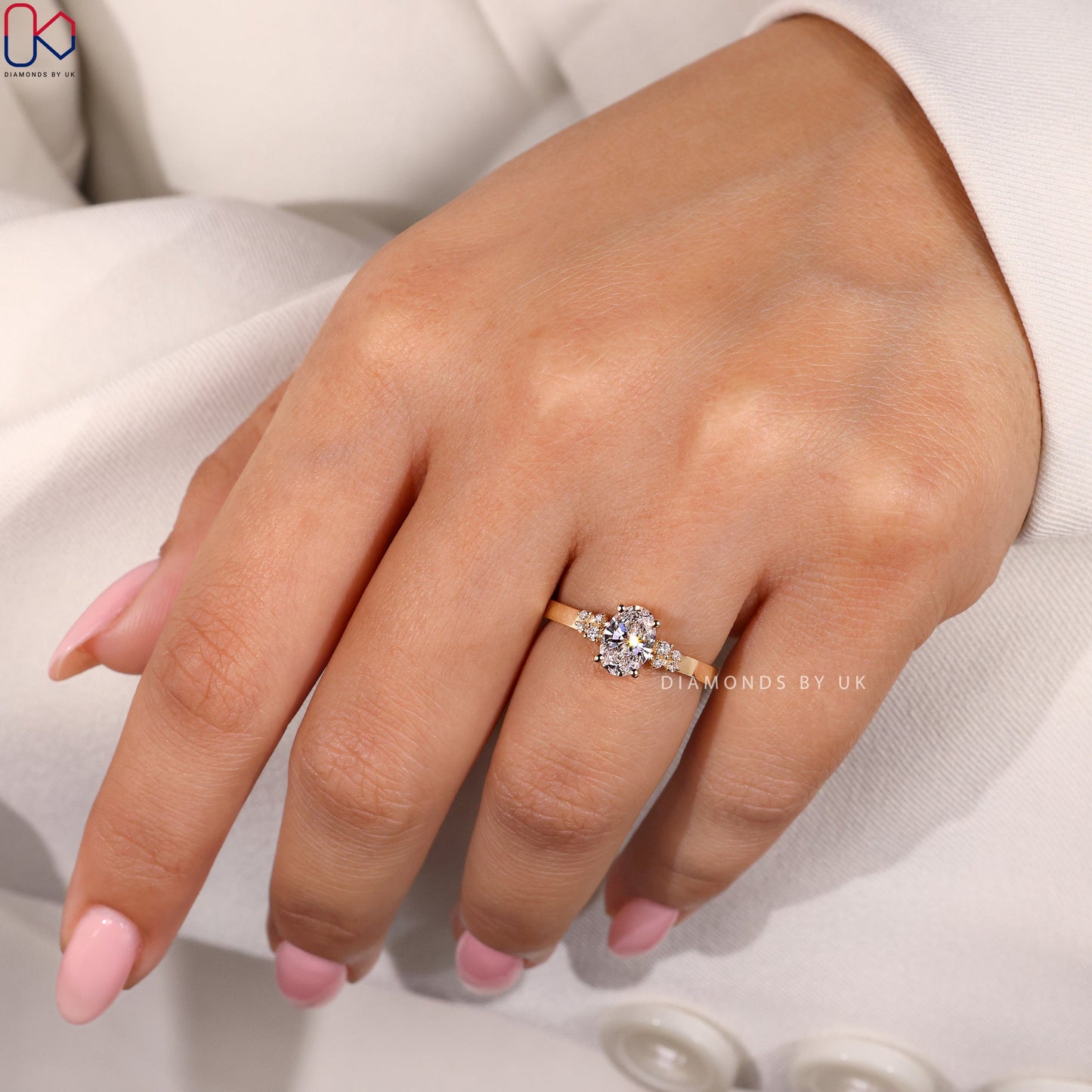 Oval Diamond Engagement Ring In Muse Setting
