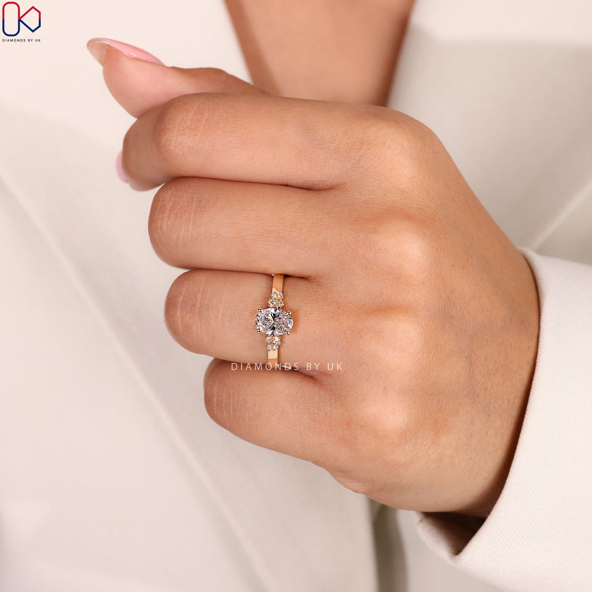 Oval Diamond Engagement Ring In Muse Setting