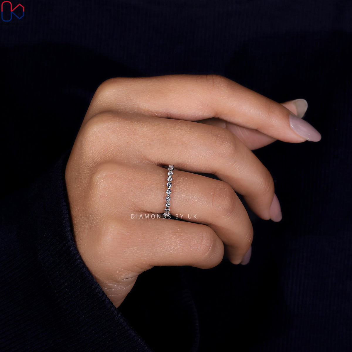 White Gold Eternity Band – Round Diamonds