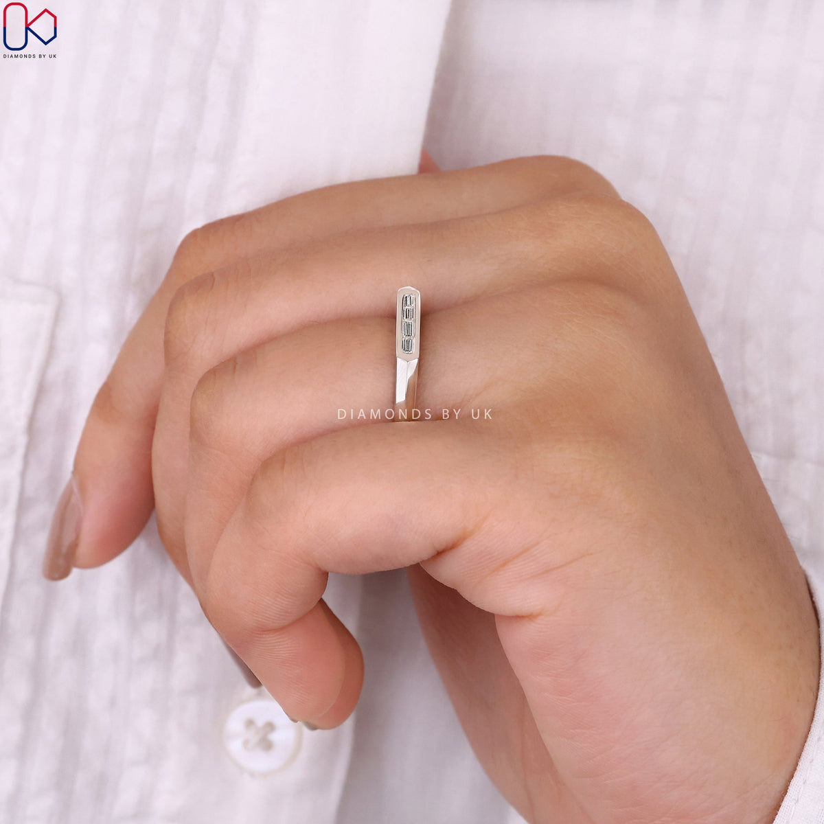 Channel Set Wedding Band