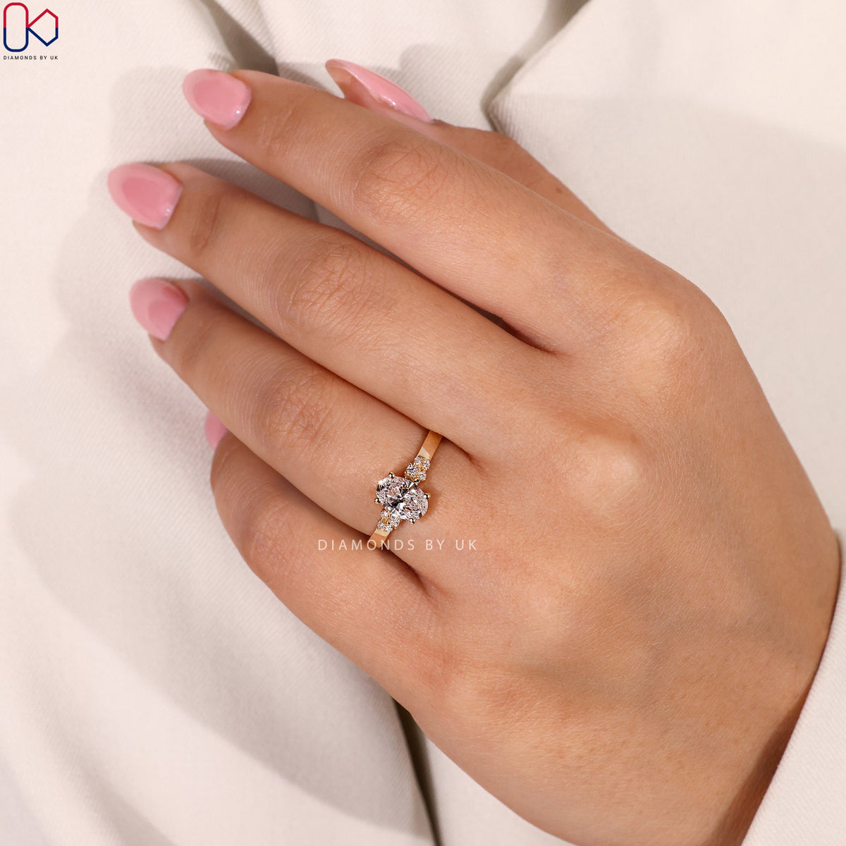 Oval Diamond Engagement Ring In Muse Setting