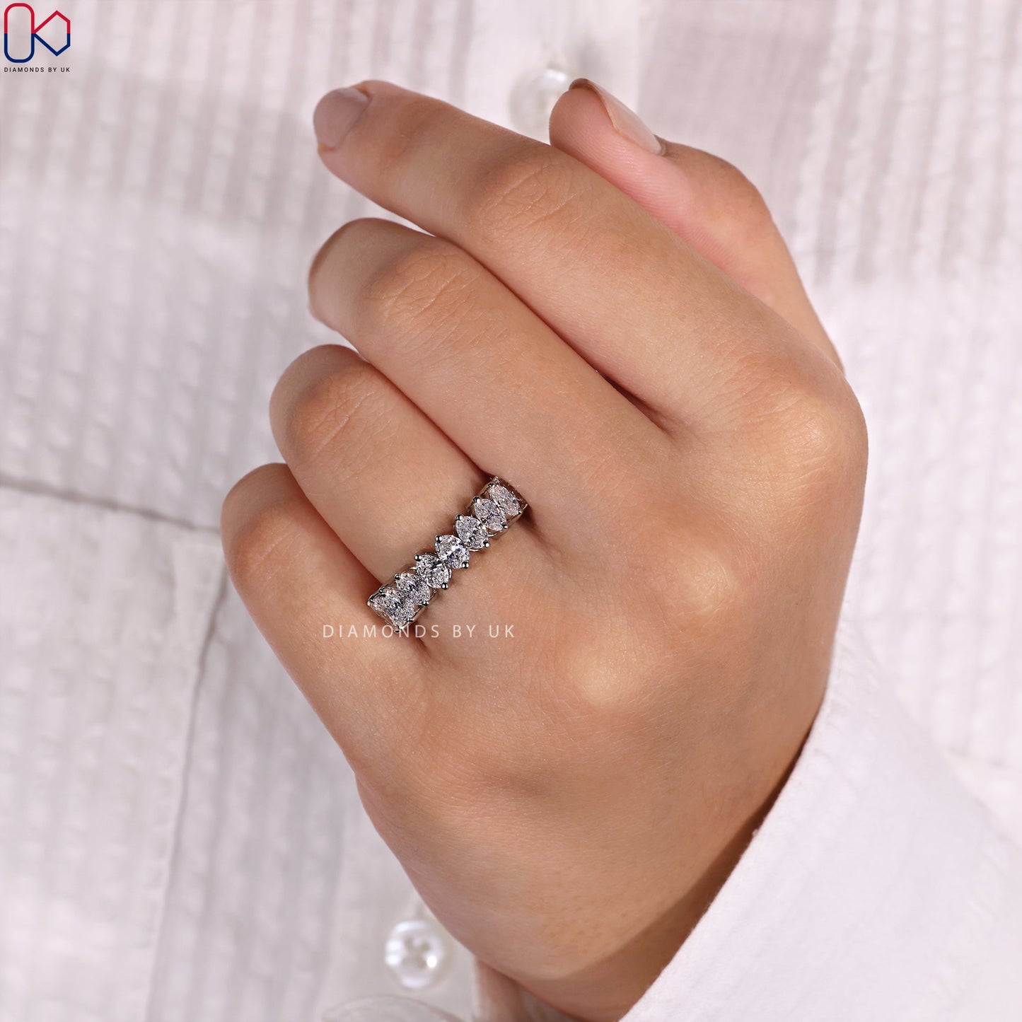 Oval Wedding Band – Half Eternity