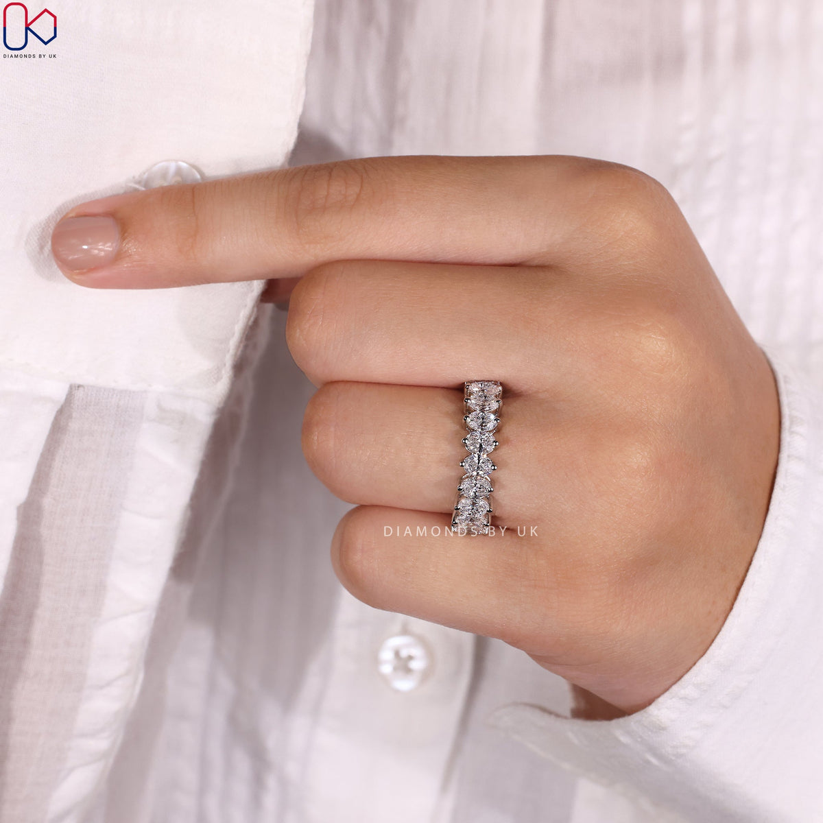 Oval Wedding Band – Half Eternity