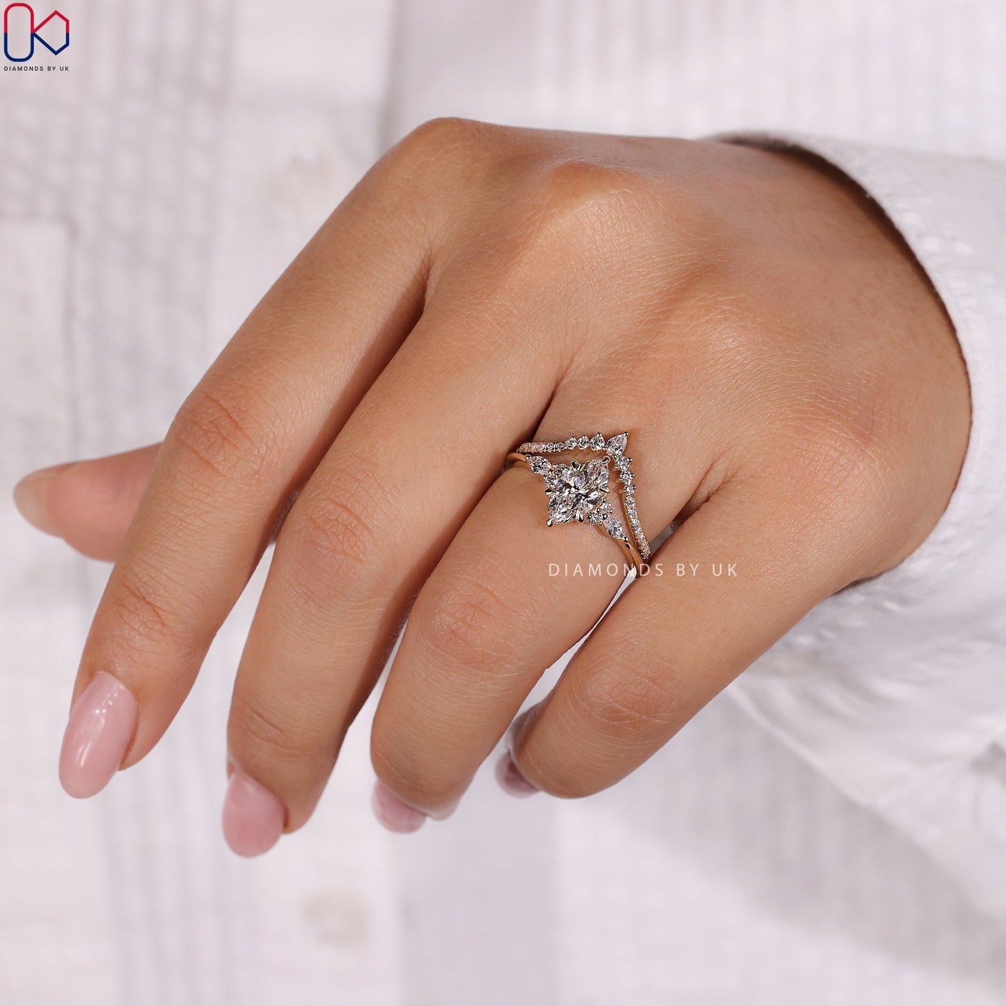 Marquise Engagement Ring With Wedding Band