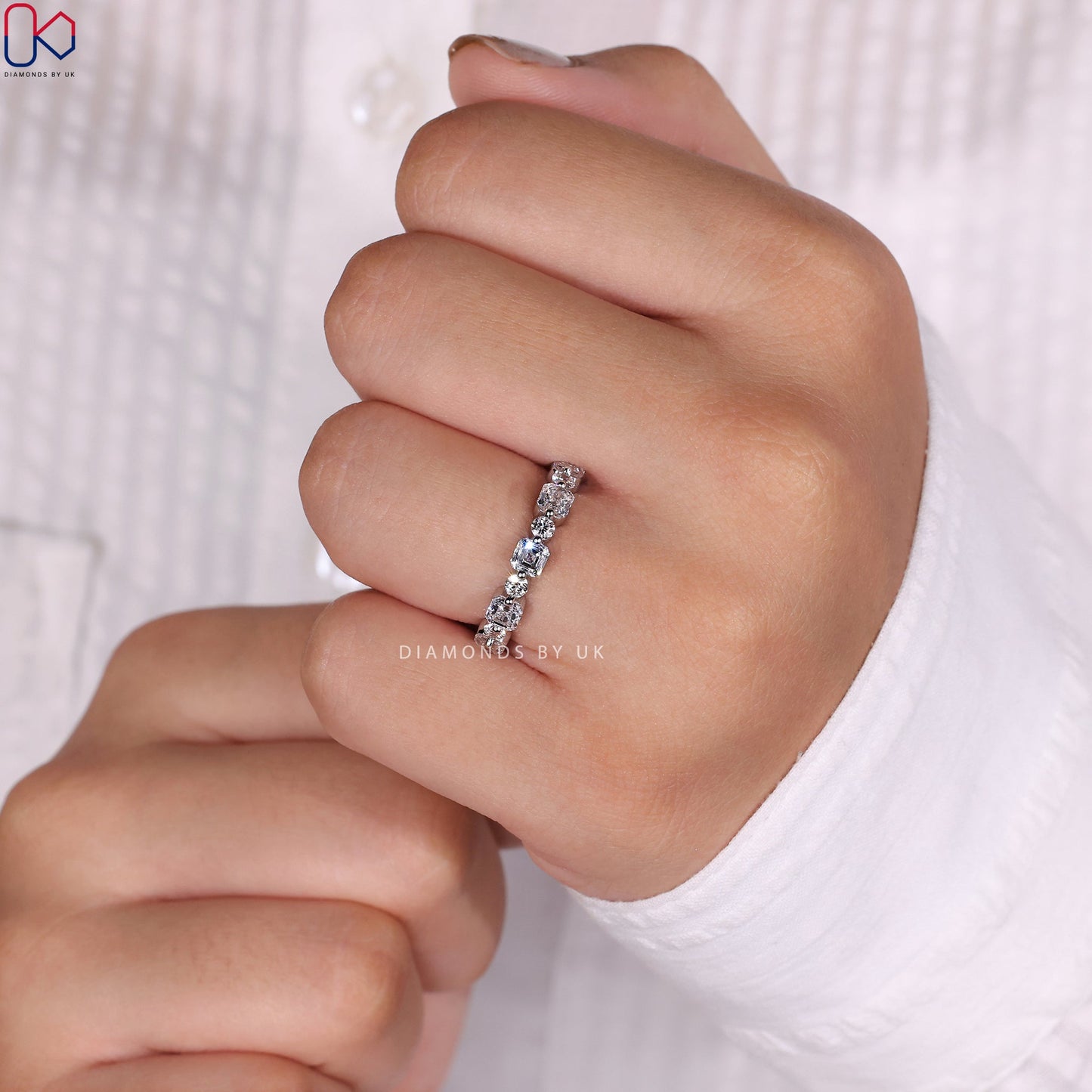 Asscher Cut Wedding Band