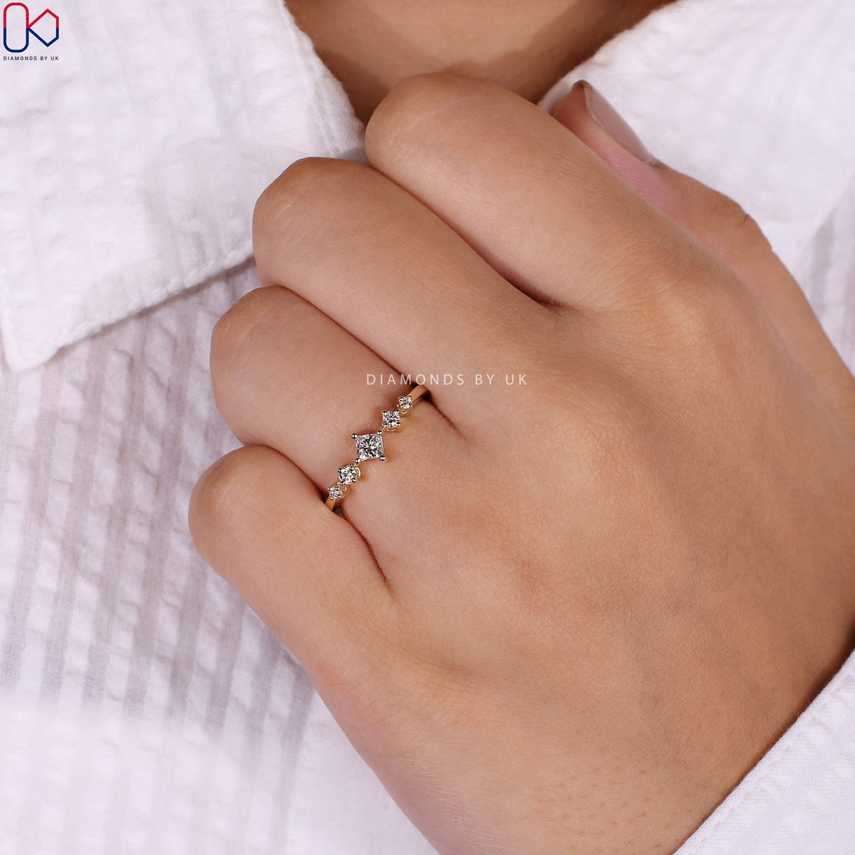 5 Stone Diamond Ring In Yellow Gold