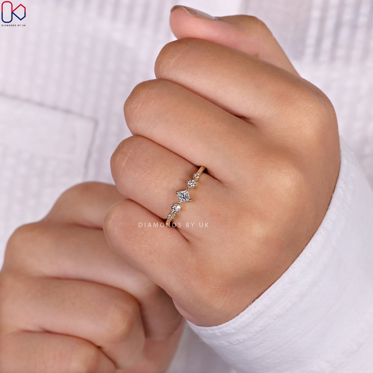 5 Stone Diamond Ring In Yellow Gold
