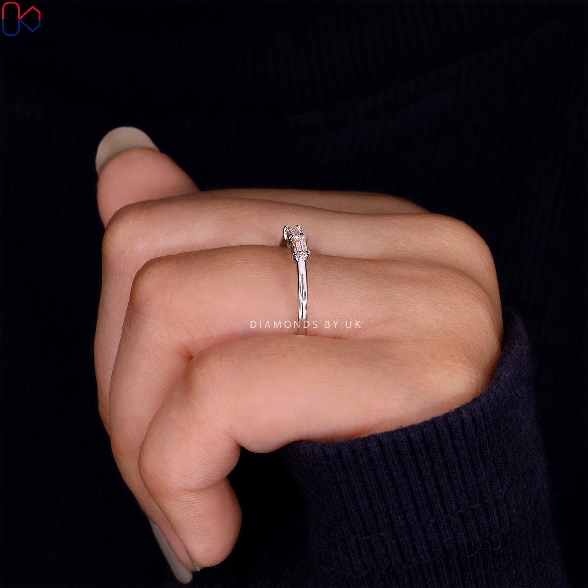 Baguette Diamond Wedding Band - White Gold