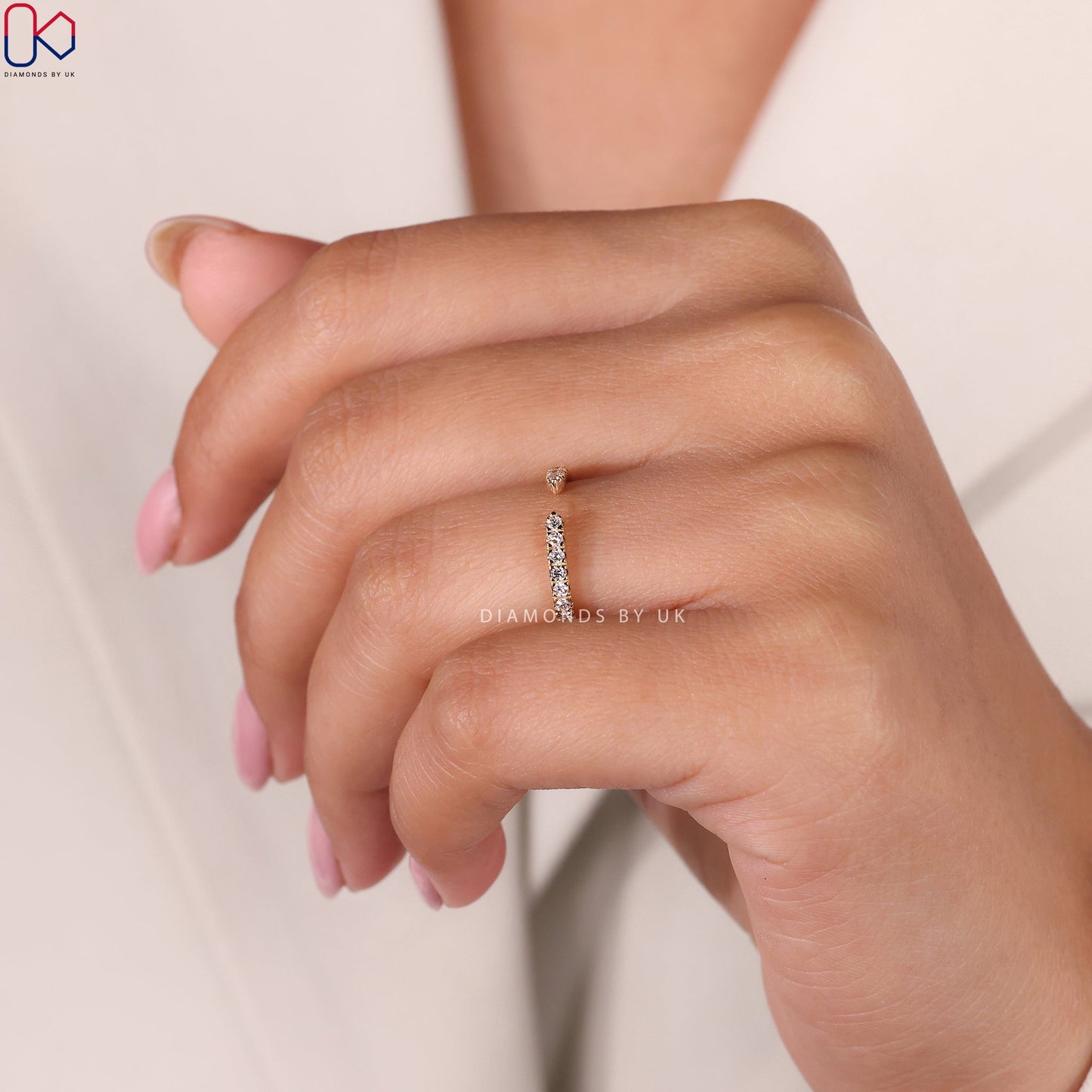 Round Cut Full Eternity Band In Open Gap Style