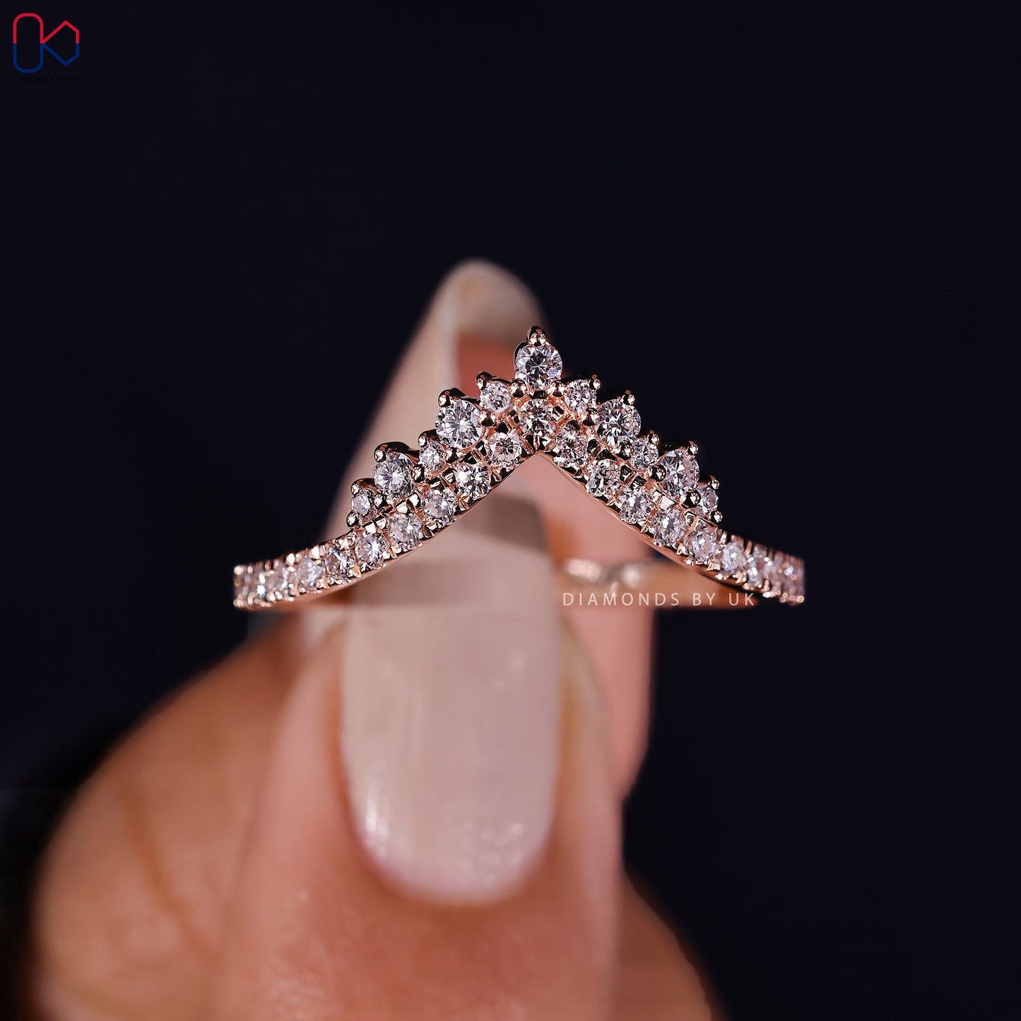 Curved Wedding Band - Rose Gold