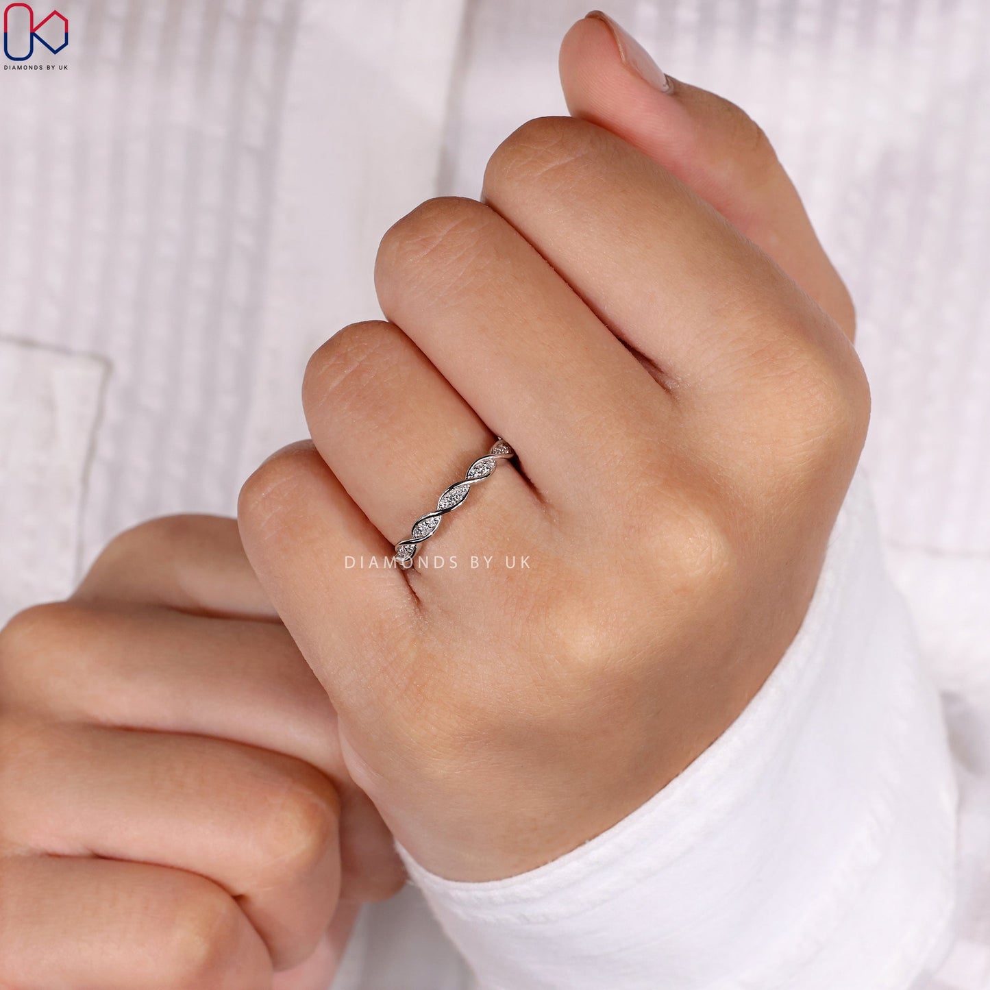 Diamond Eternity Band – Twisted Rope Design