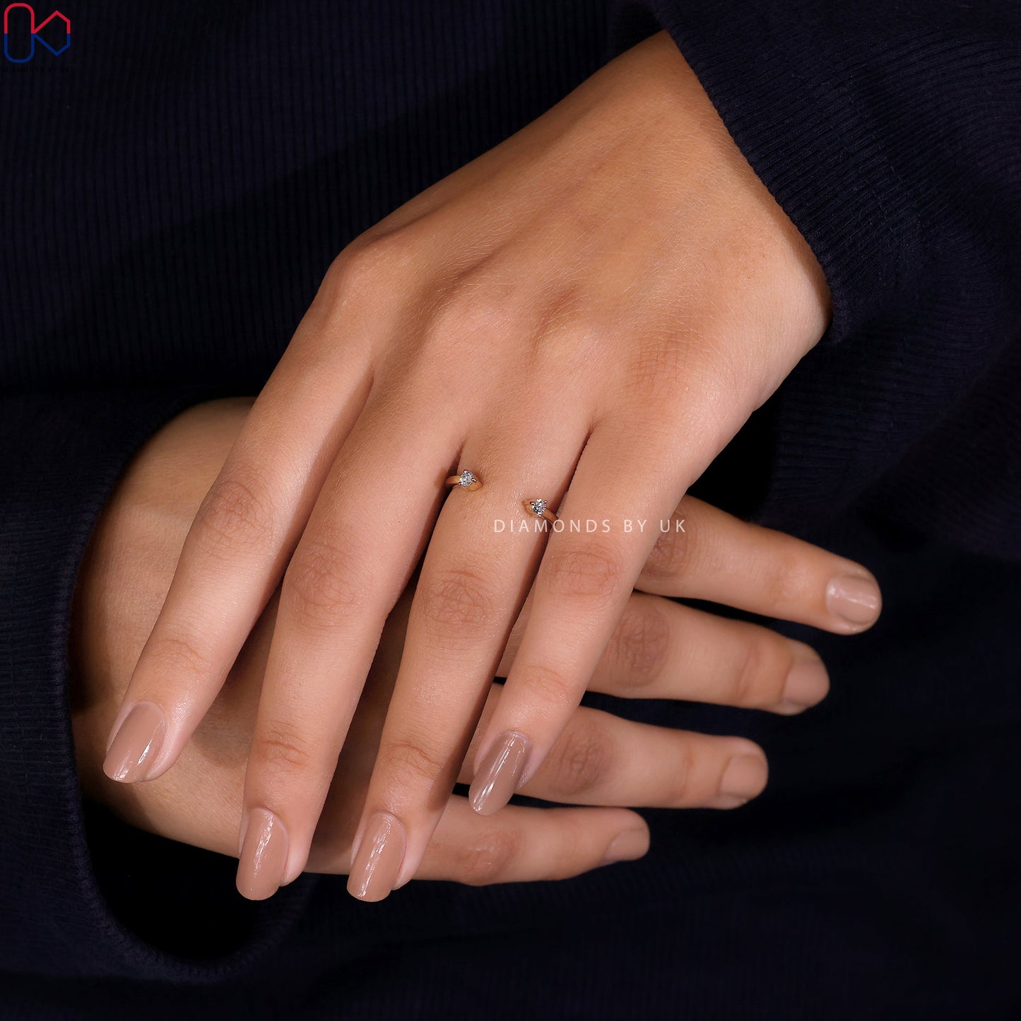 Open Wedding Band - Round Diamonds