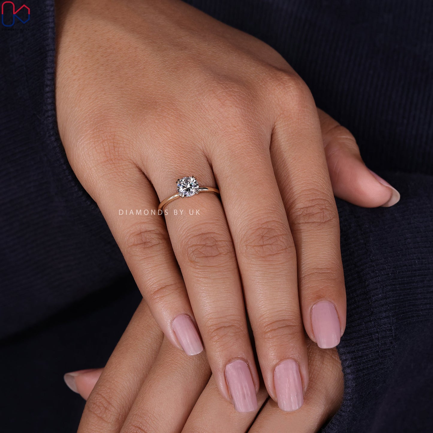 Round Solitaire Engagement Ring - Yellow Gold