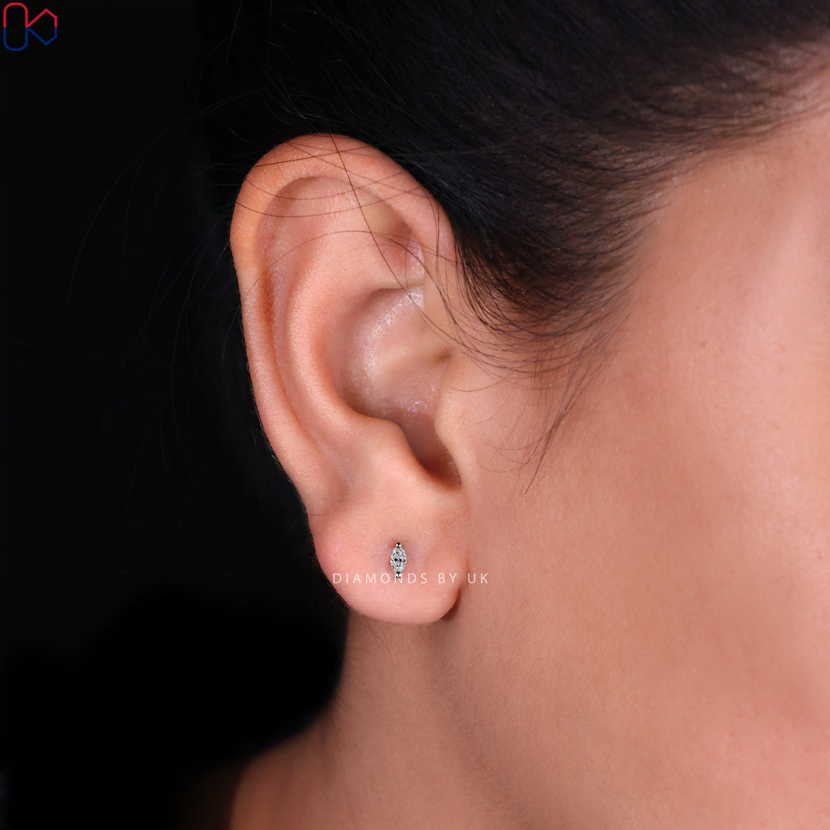 Marquise Diamond Earrings - White Gold