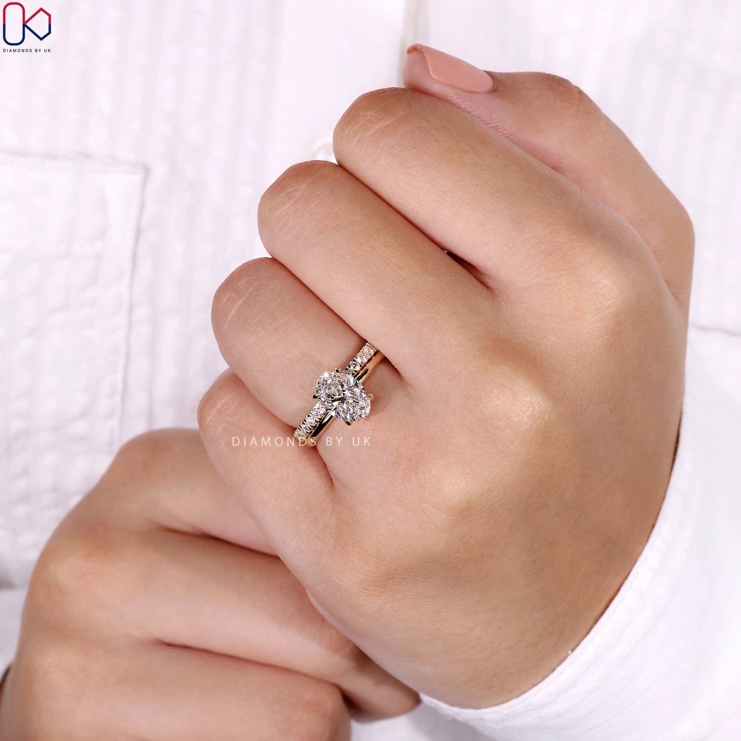 Oval Engagement Ring With Wedding Band