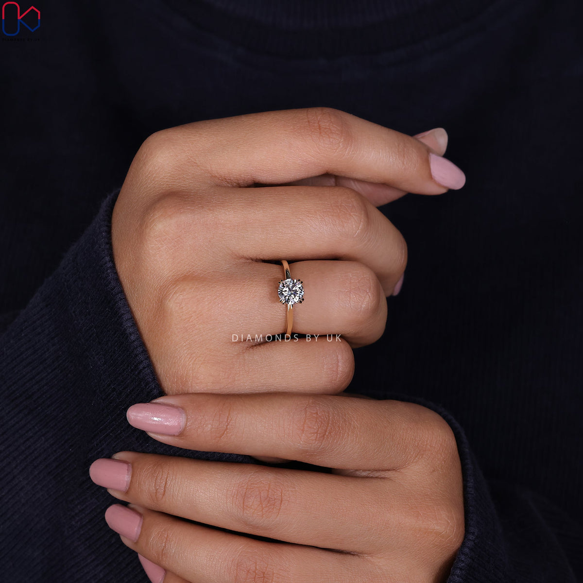Round Solitaire Engagement Ring - Yellow Gold