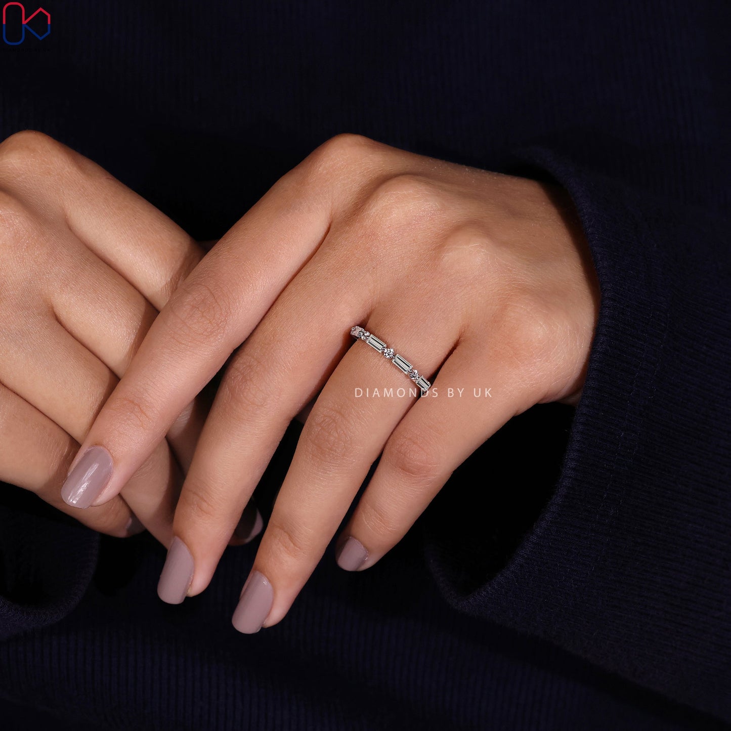 White Gold Diamond Wedding Band – Eternity Band