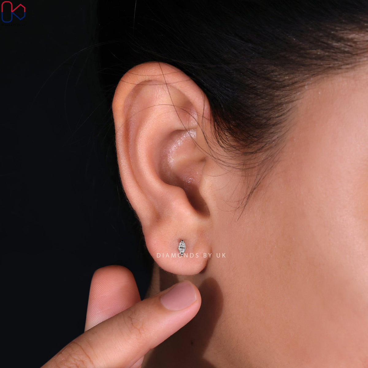 Marquise Diamond Earrings - White Gold