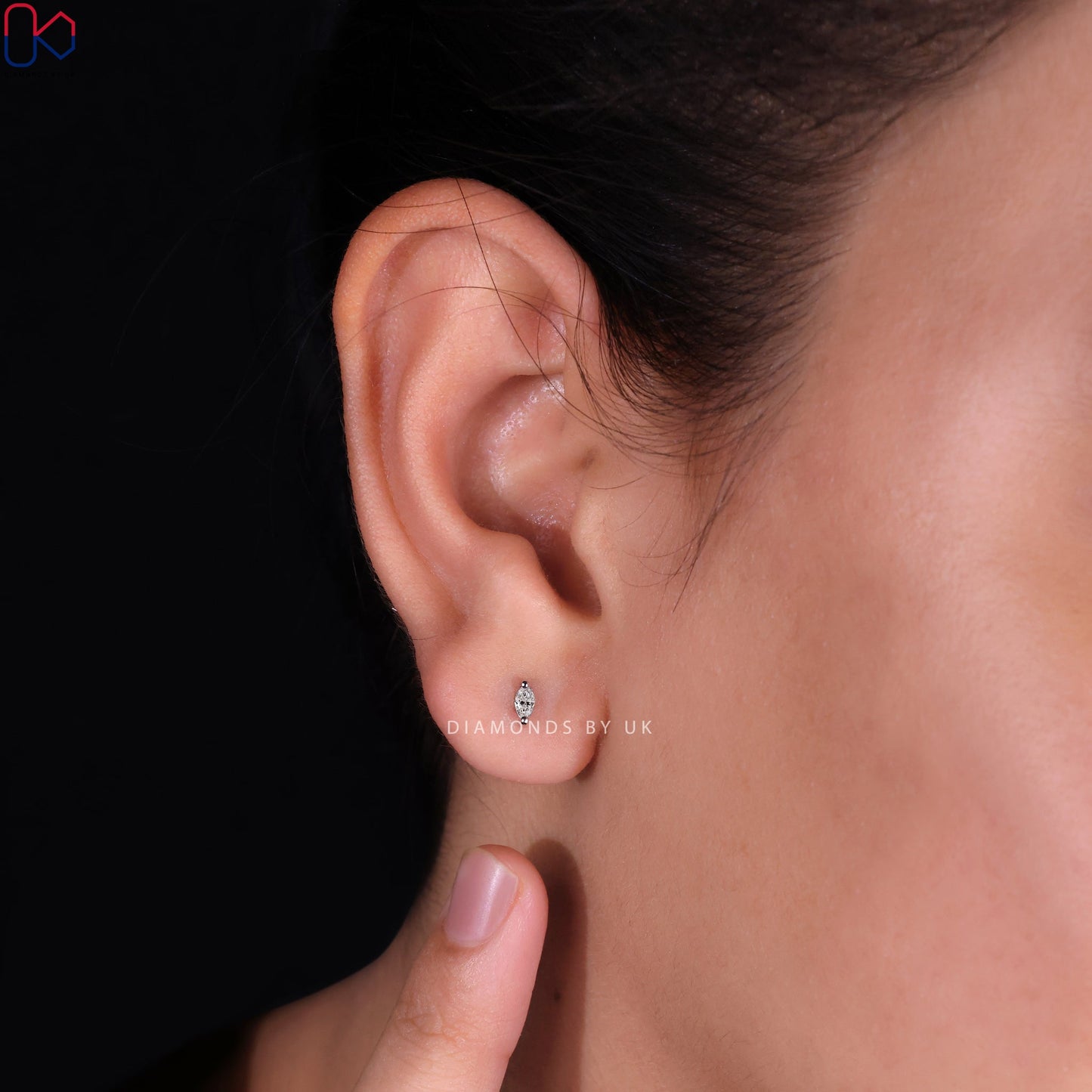Marquise Diamond Earrings - White Gold