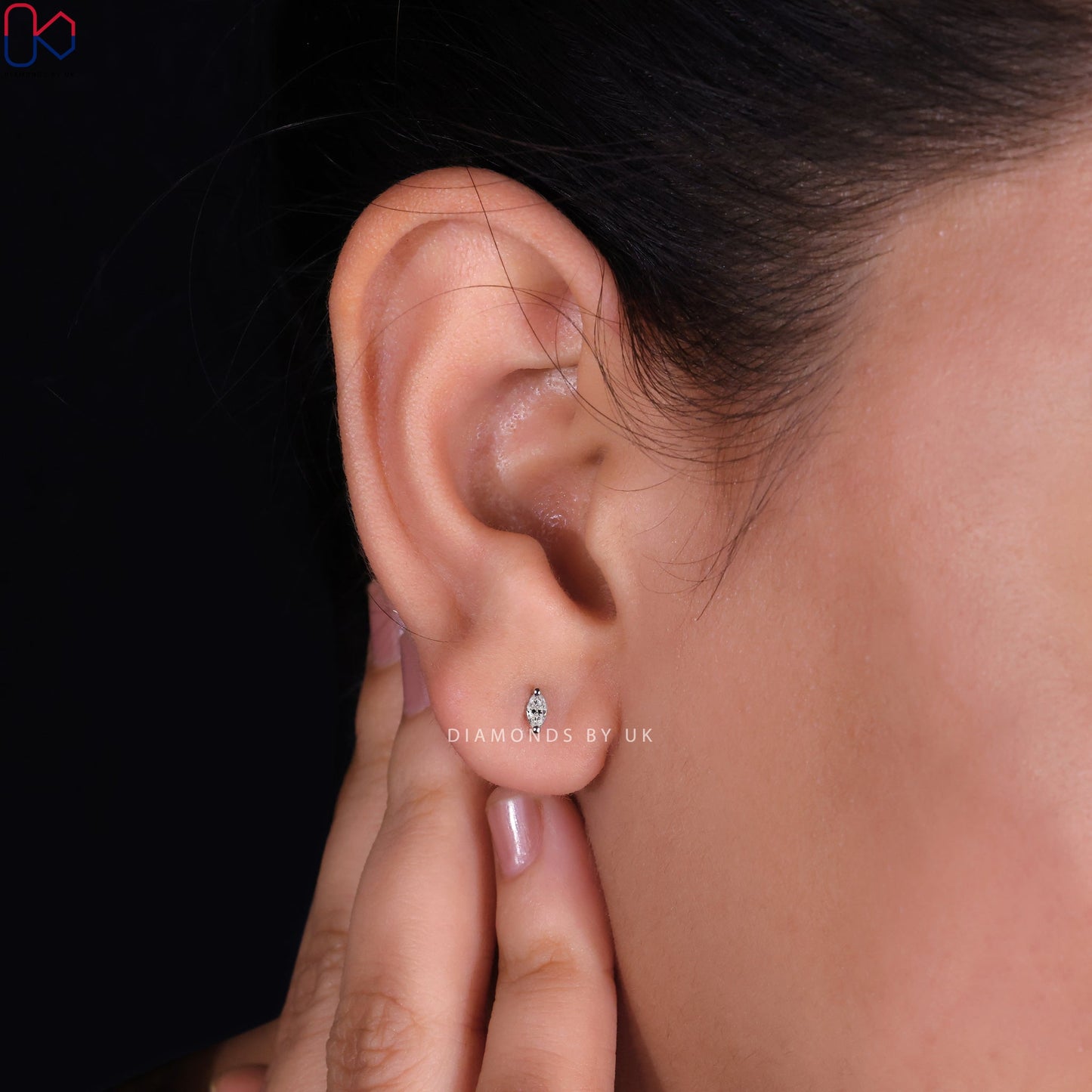 Marquise Diamond Earrings - White Gold