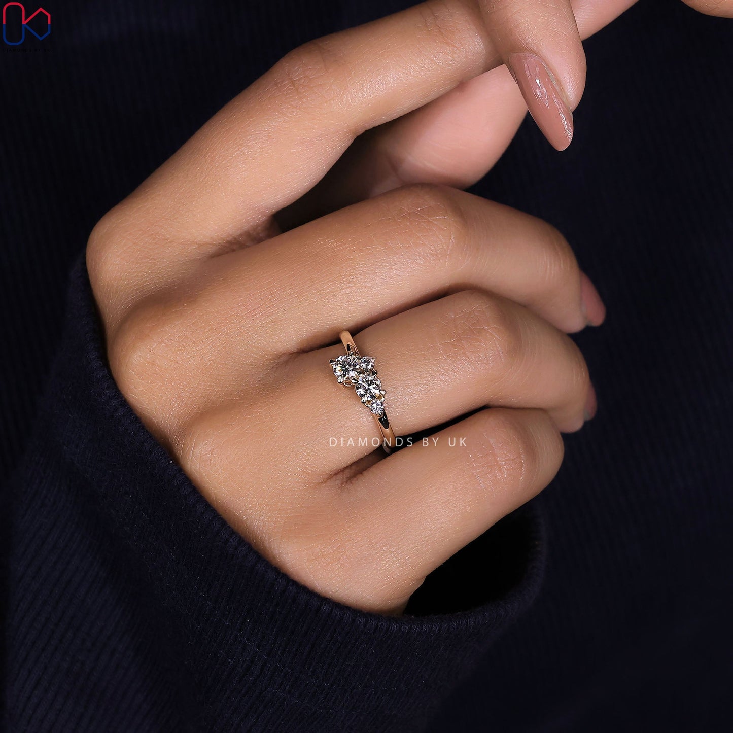 Round Diamond Gold Cluster Ring