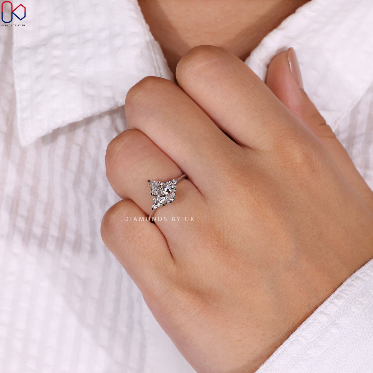 Pear Shaped Diamond Ring - Muse Setting