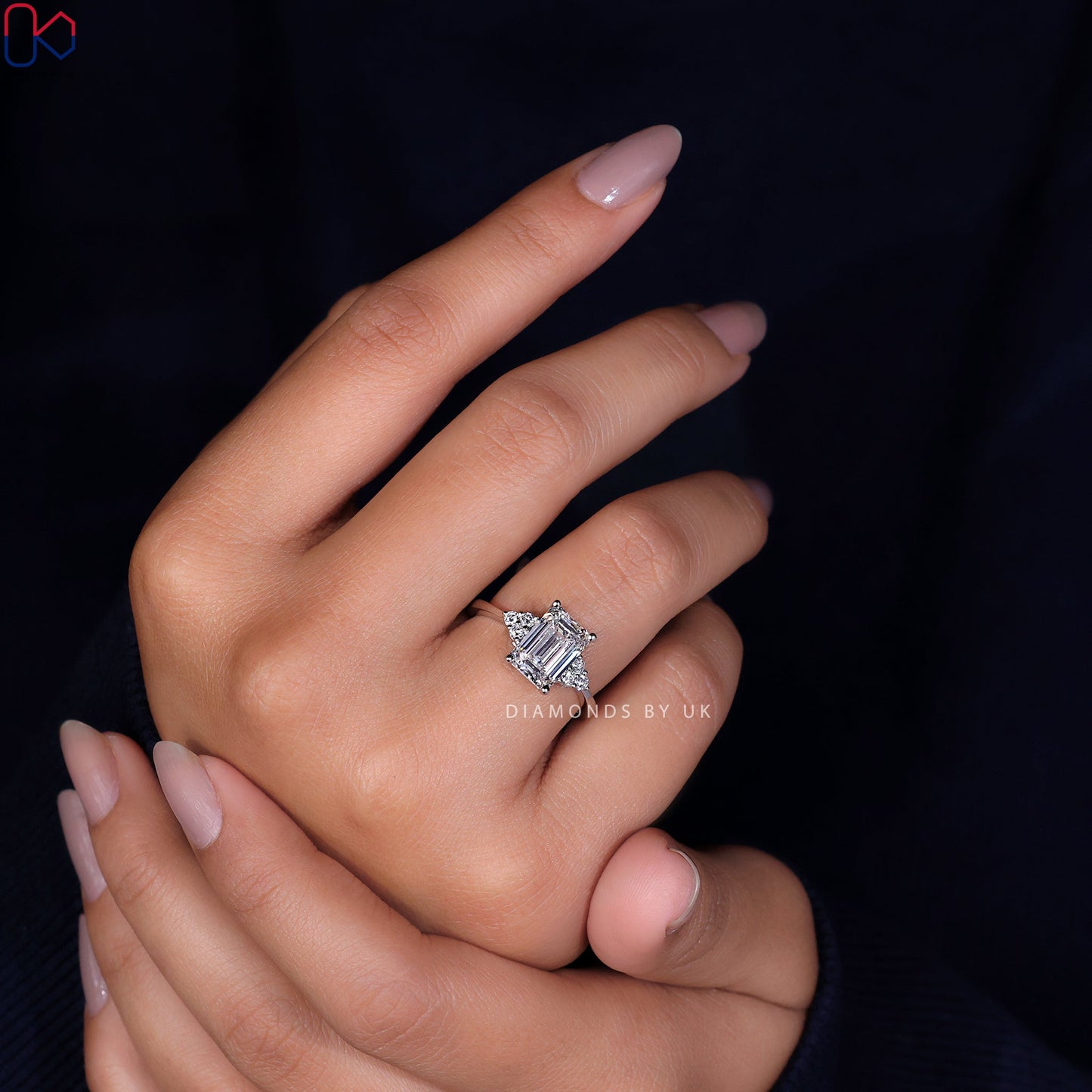 Emerald Cut Engagement Ring - Muse Setting