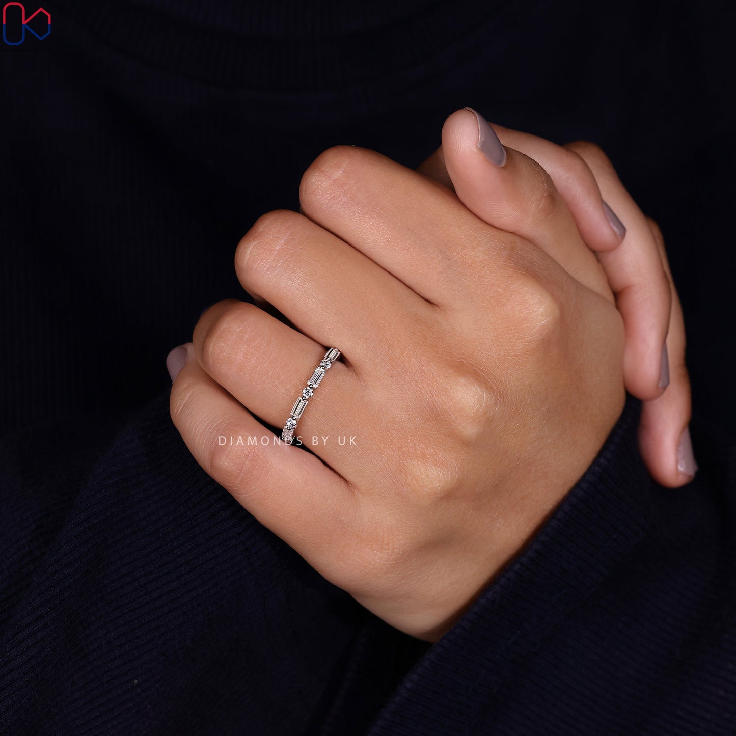 White Gold Diamond Wedding Band – Eternity Band