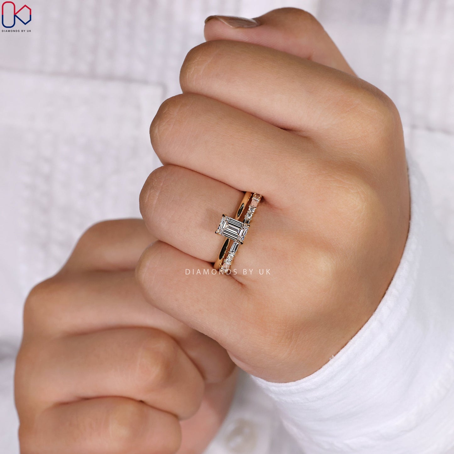 Emerald Cut Engagement Ring With Wedding Band