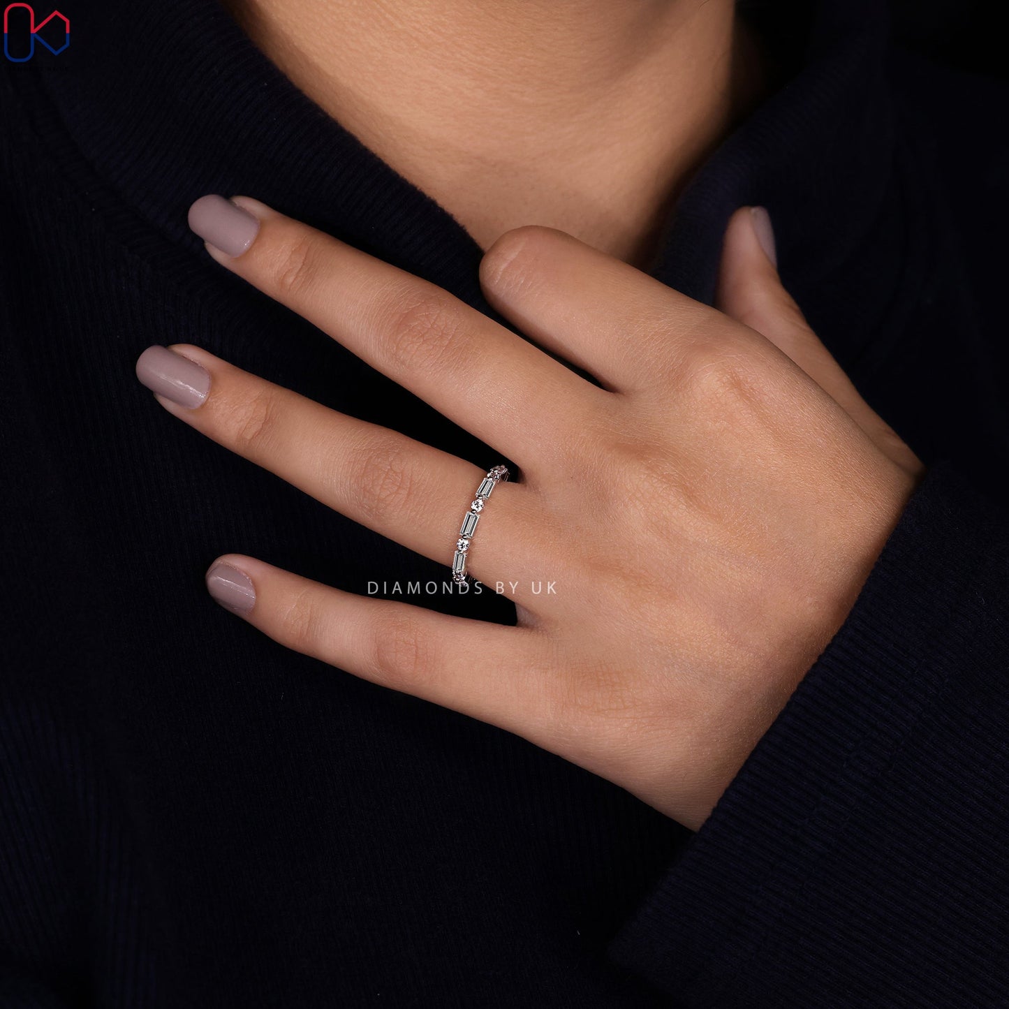 White Gold Diamond Wedding Band – Eternity Band