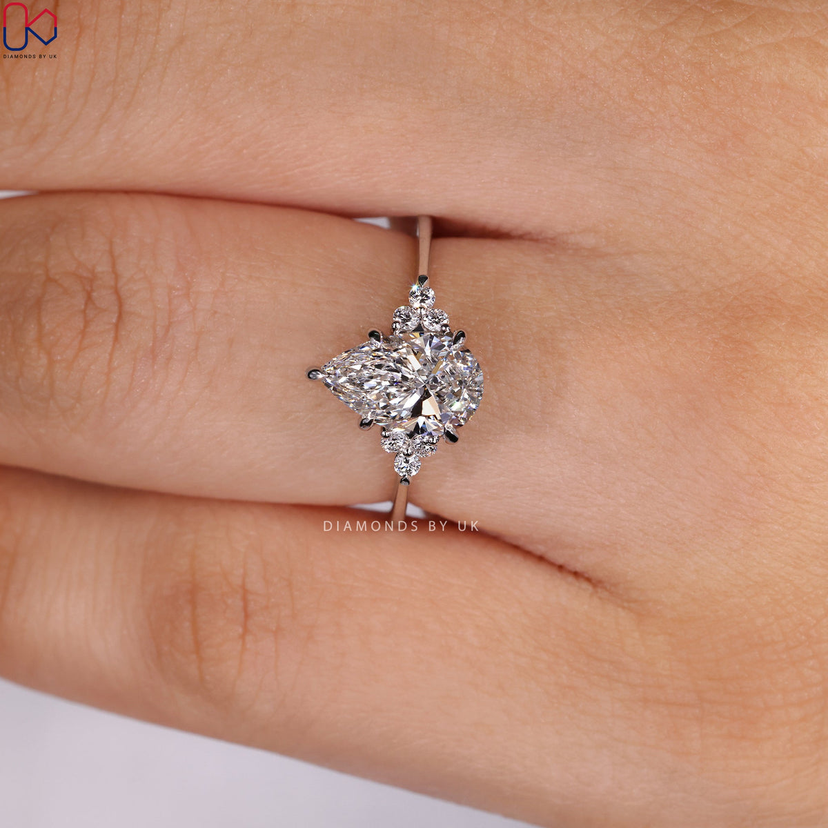 Pear Shaped Diamond Ring - Muse Setting