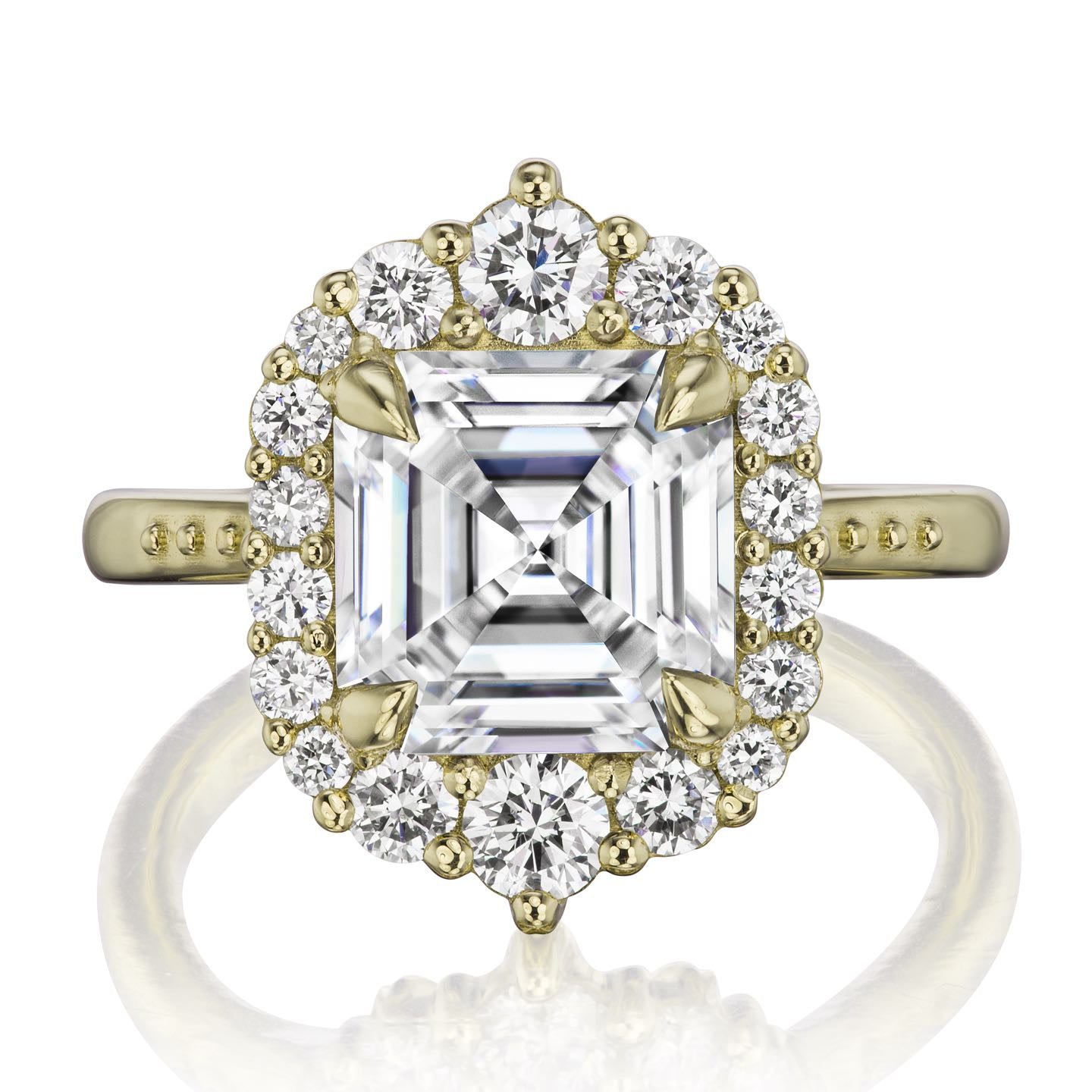 ・ROSALIND・Asscher Moissanite Center, Diamond Halo (2.8ctw+)
