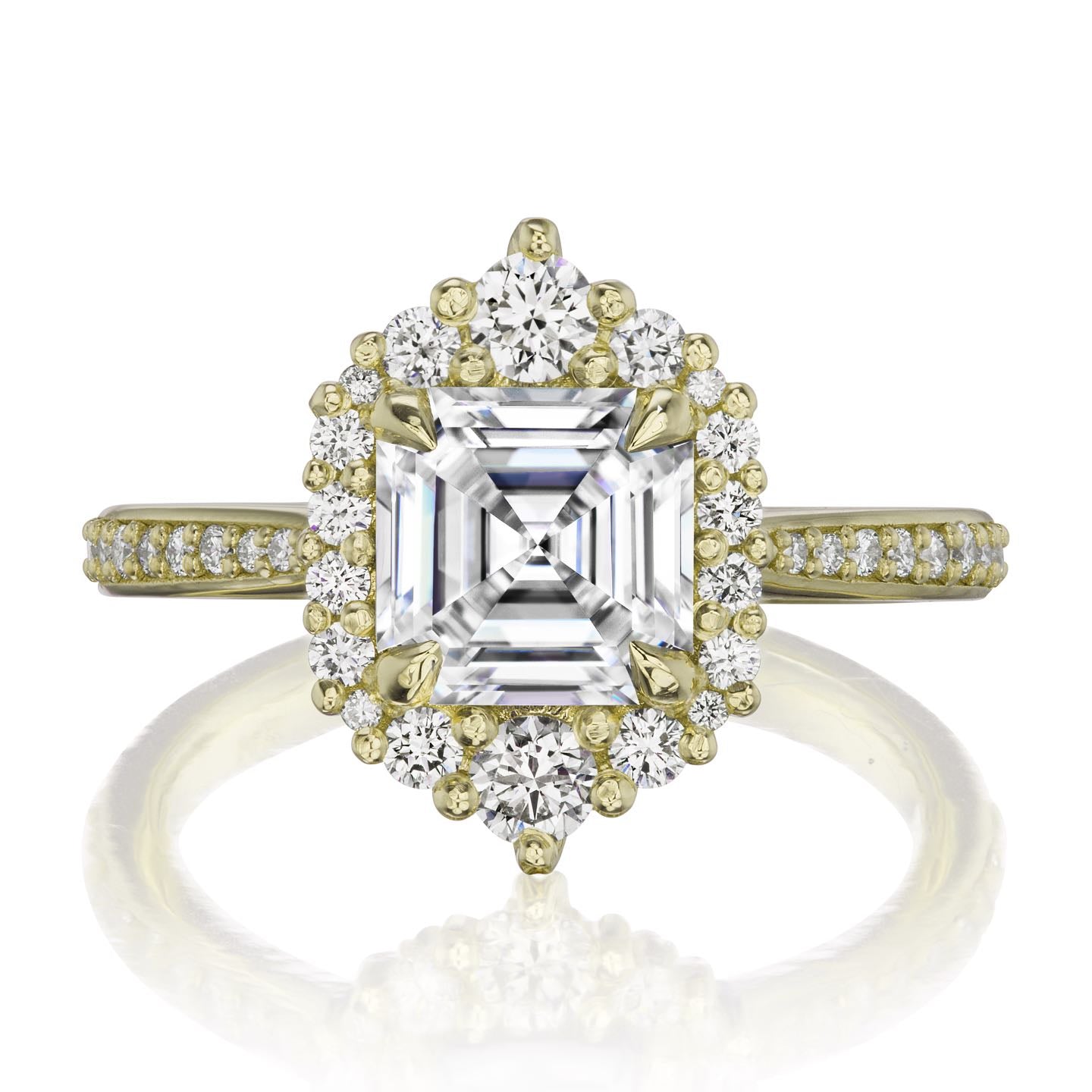 ・ROSALIND・Asscher Cut Lab-Grown Diamond Center, Diamond Halo (1.90ctw+)