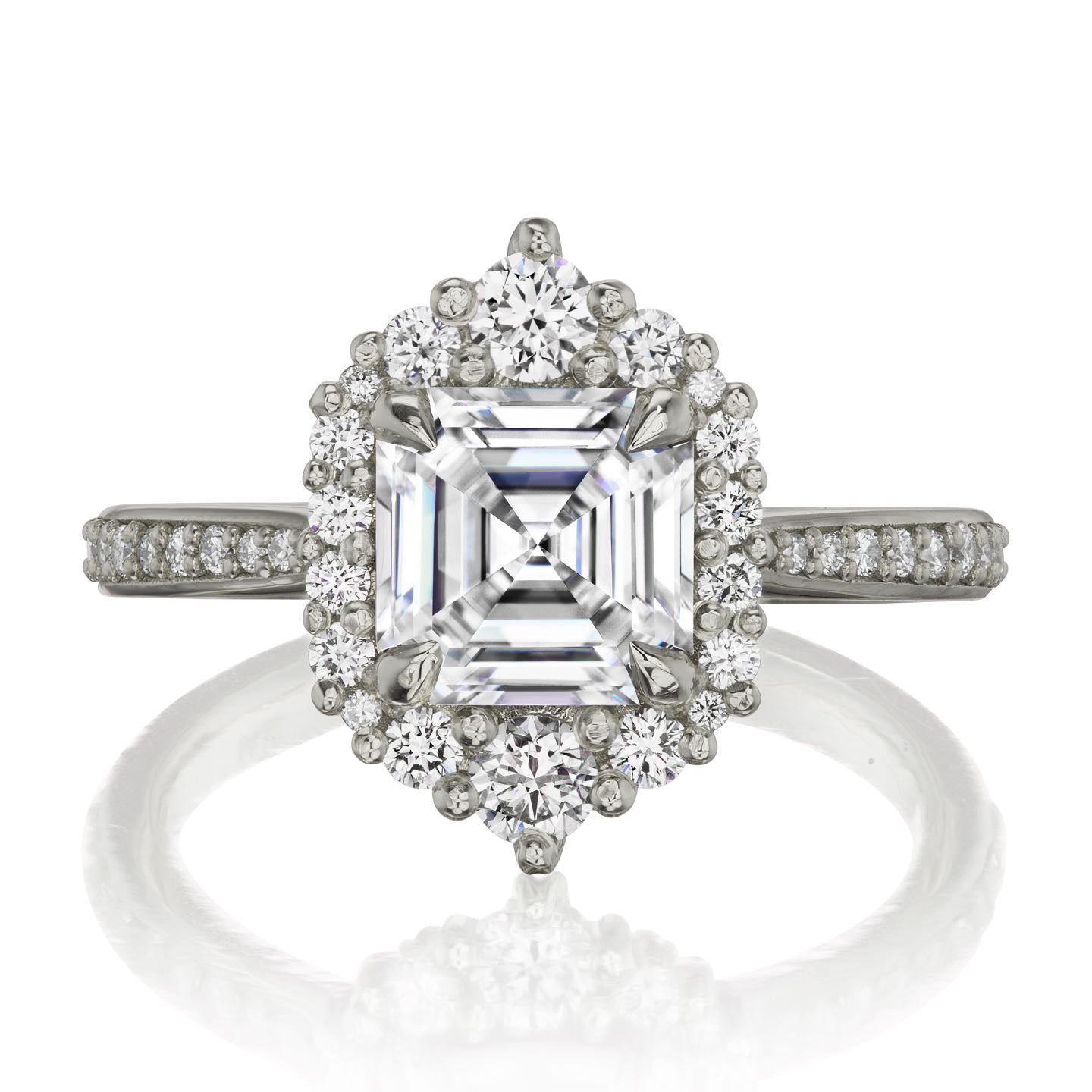・ROSALIND・Asscher Cut Lab-Grown Diamond Center, Diamond Halo (1.90ctw+)