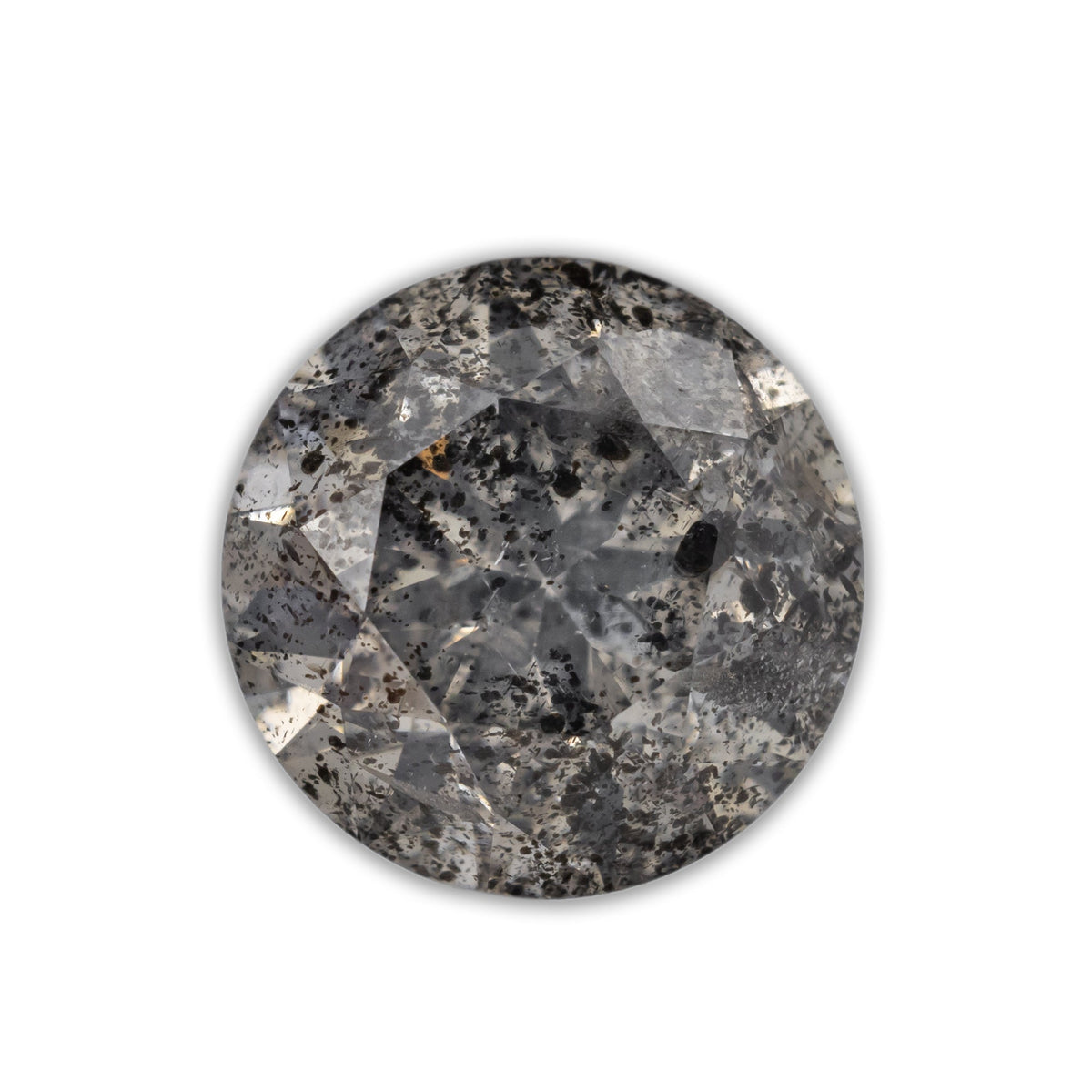 4ct 10x10x6.55mm Round Cut Grey Salt & Pepper Diamond