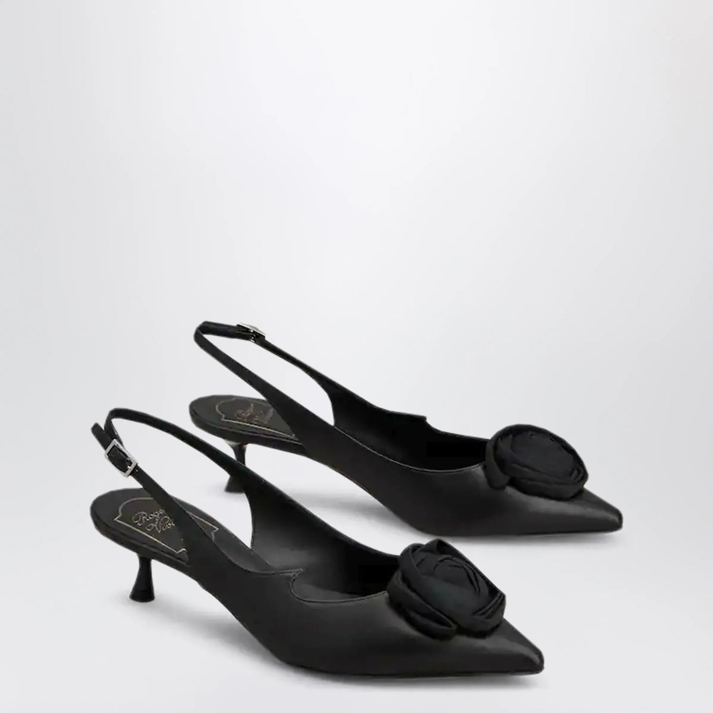 ROGER VIVIER - Rose Vivier Slingback Pumps in Black Leather