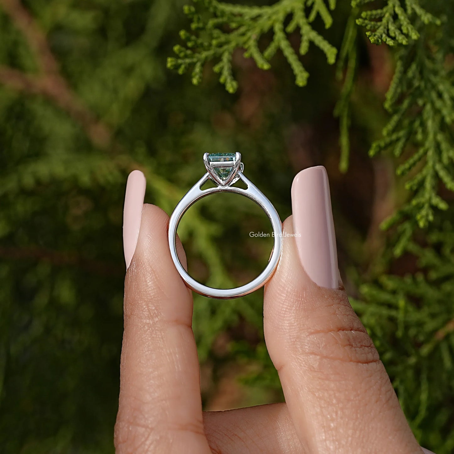 Radiant Moissanite Solitaire Engagement Ring