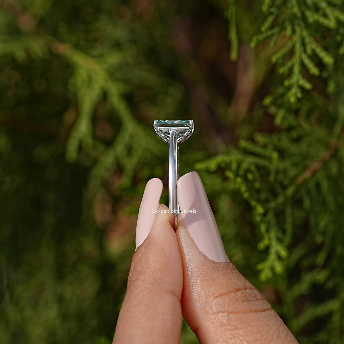 Radiant Moissanite Solitaire Engagement Ring