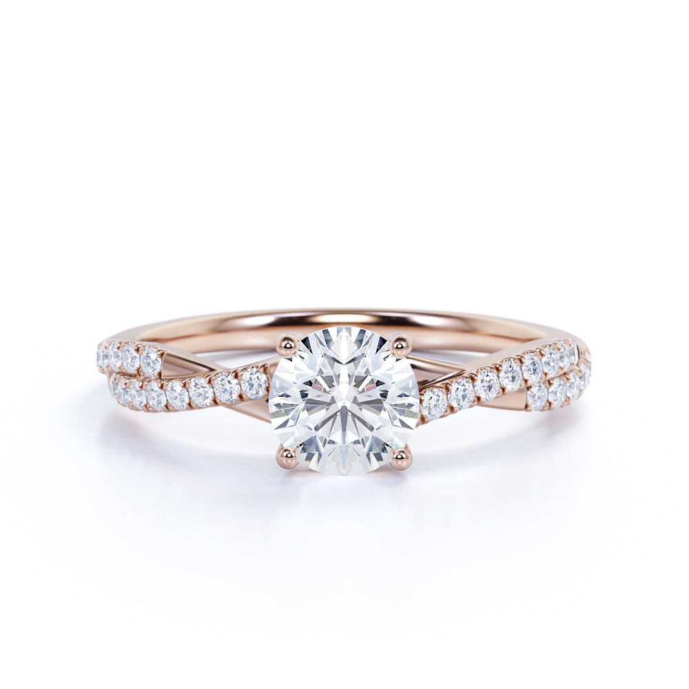 Infinity 1 Carat Round Cut Moissanite Engagement Ring