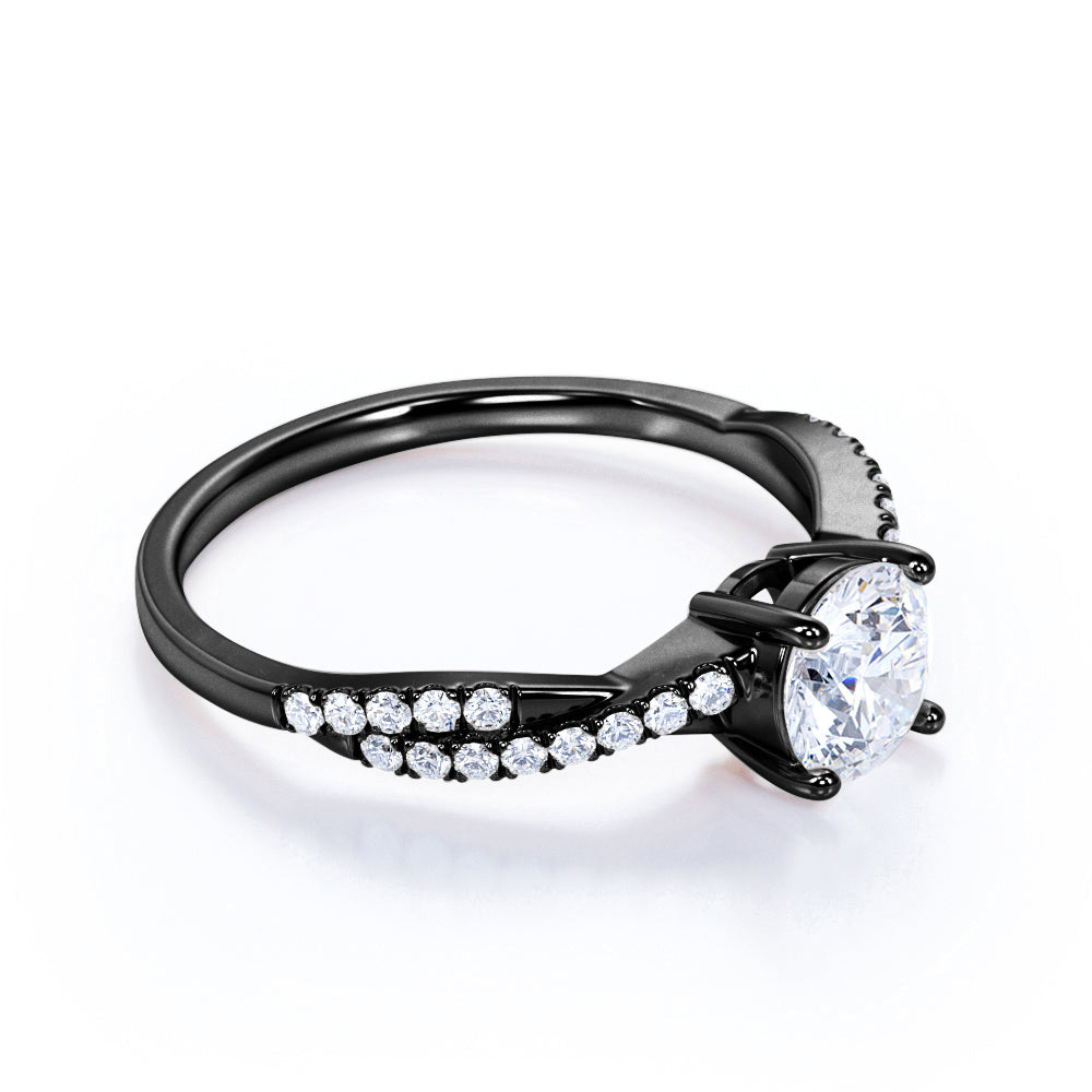 Infinity 1 Carat Round Cut Moissanite Engagement Ring
