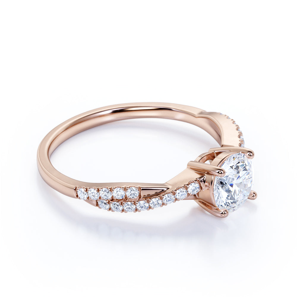 Infinity 1 Carat Round Cut Moissanite Engagement Ring