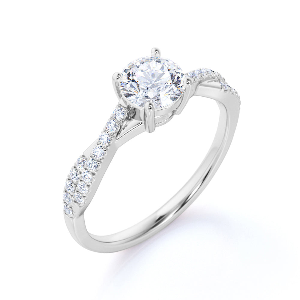 Infinity 1 Carat Round Cut Moissanite Engagement Ring