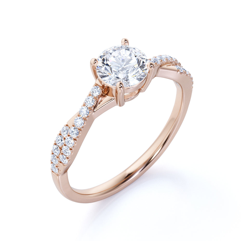 Infinity 1 Carat Round Cut Moissanite Engagement Ring