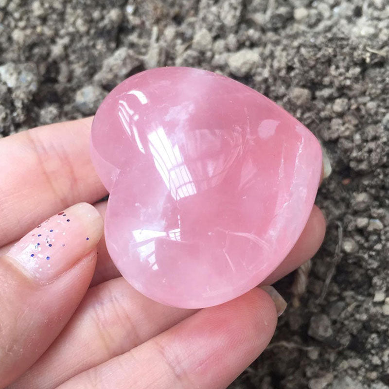Rose Quartz Heart-Shaped Love Stone