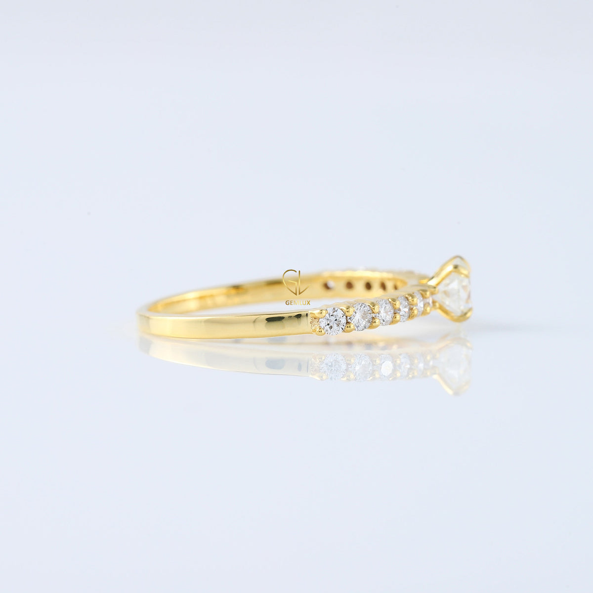 Round Cut Lab Grown Diamond Accent Ring