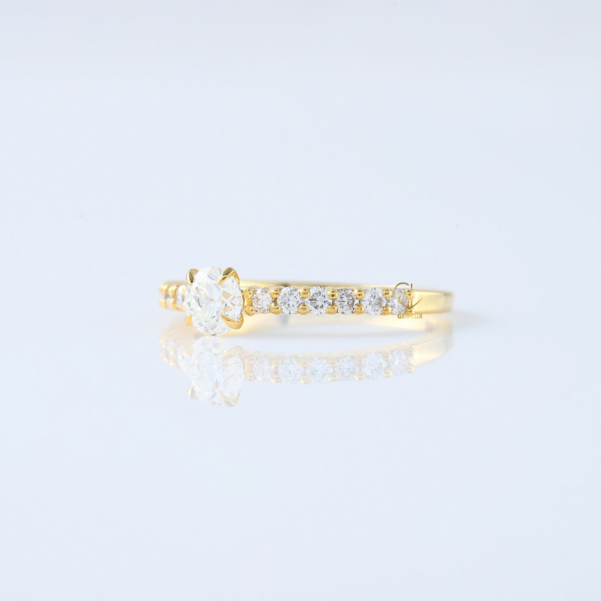 Round Cut Lab Grown Diamond Accent Ring