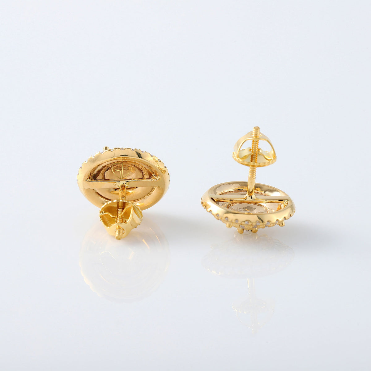 Round Cut Lab Grown Diamond Cluster Stud Earrings