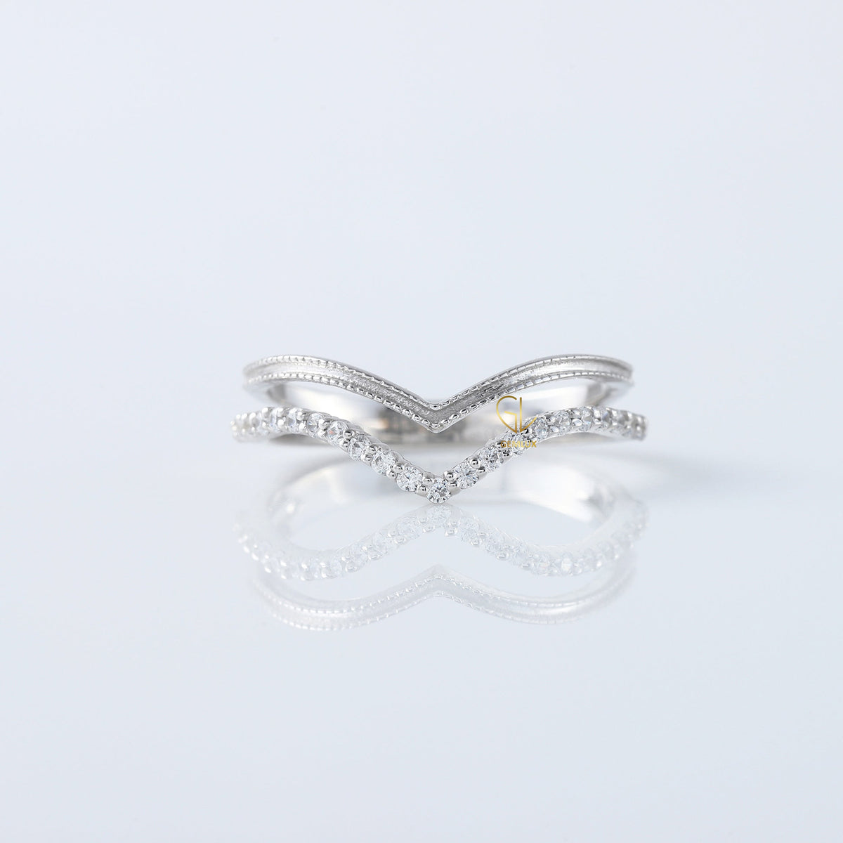 Round Cut Lab Grown Diamond Curved Wedding Band