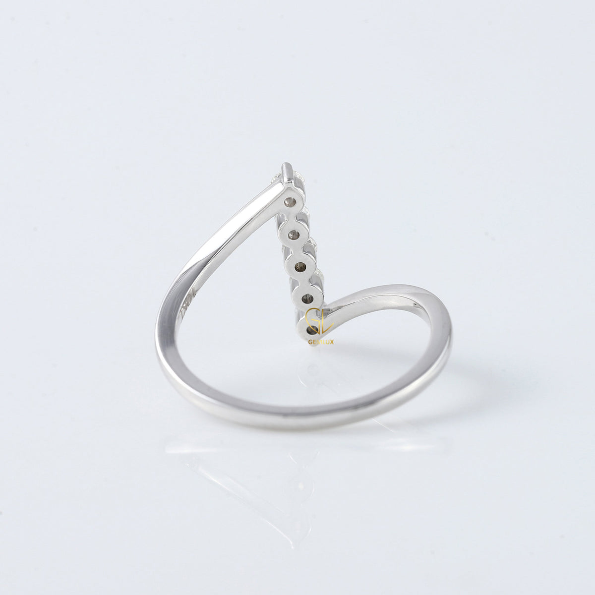 Round Cut Lab Grown Diamond Five Stone Bypass Ring