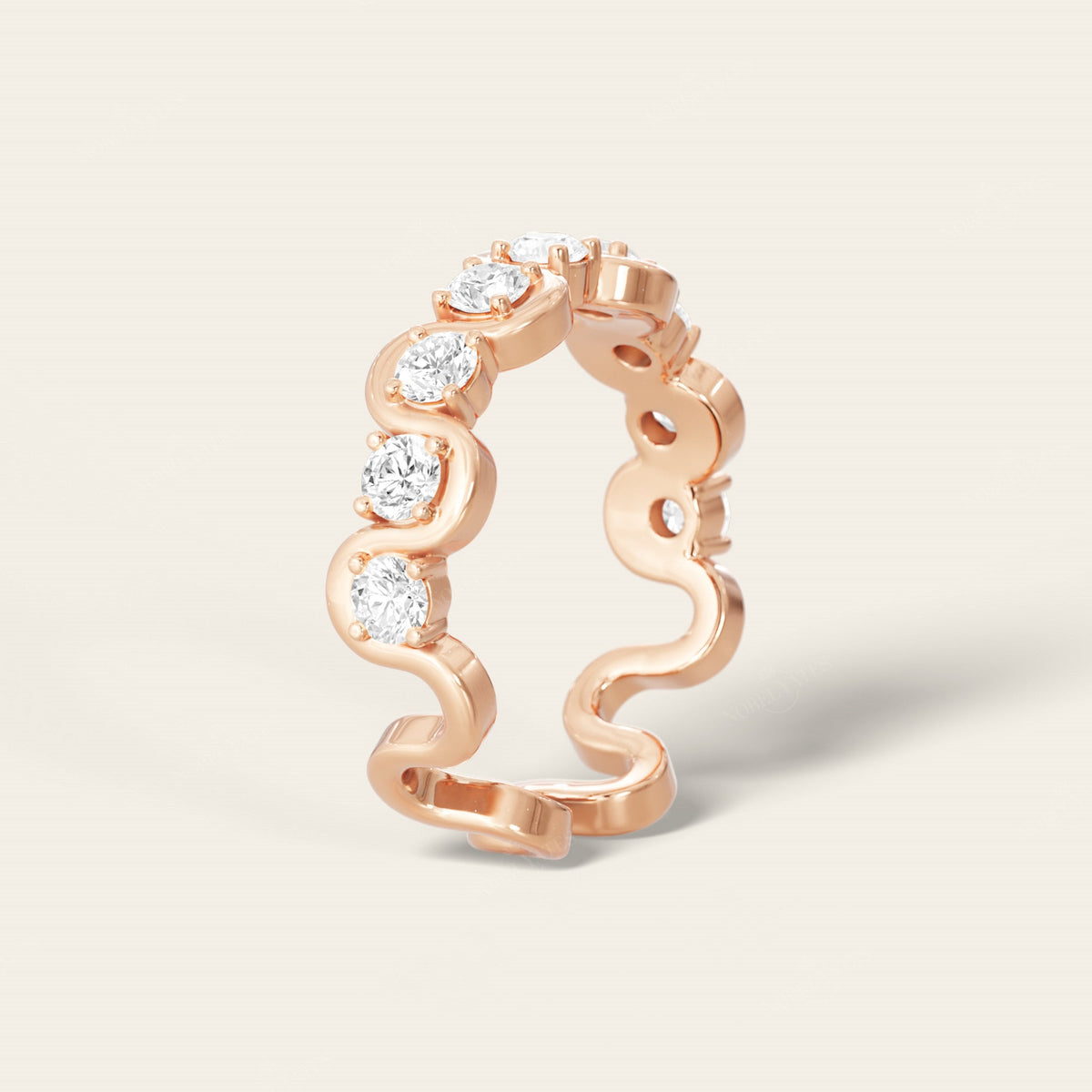 Art Deco Round Lab Diamond Full Eternity Wedding Band